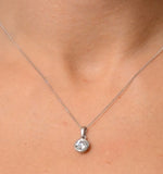Certified Diamond 1.00ct Emily 18k White Gold Pendant Necklace G/si2