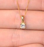 18k Gold Princess Cut Diamond Pendant Necklace 0.25ct H/si