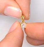 18k Gold Princess Cut Diamond Pendant Necklace 0.25ct H/si