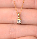 18k Gold Princess Cut Diamond Pendant Necklace 0.25ct G/vs