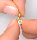 18k Gold Princess Cut Diamond Pendant Necklace 0.25ct G/vs