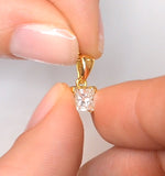 18k Gold Princess Cut Diamond Pendant Necklace 0.50ct H/si