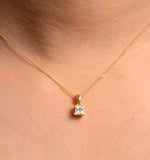 18k Gold Princess Cut Diamond Pendant Necklace 0.50ct G/vs