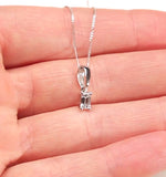 Alice Emerald Cut 18k White Gold Diamond Pendant Necklace 0.25ct H/si