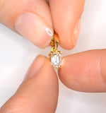 Alice Emerald Cut 18k Gold Diamond Pendant Necklace 0.33ct H/si