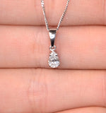 Kiera Platinum Pear Shape Diamond Pendant Necklace 0.25ct H/si