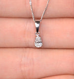 Keira 18k White Gold Pear Shape Diamond Pendant Necklace 0.25ct H/si