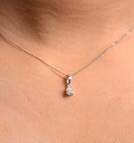Keira 18k White Gold Pear Shape Diamond Pendant Necklace 0.25ct H/si