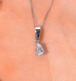 Keira 18k White Gold Pear Shape Diamond Pendant Necklace 0.33ct H/si