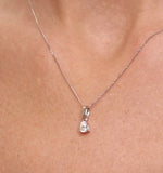 Keira 18k White Gold Pear Shape Diamond Pendant Necklace 0.33ct H/si