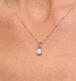 Keira 18k White Gold Pear Shape Diamond Pendant Necklace 0.33ct G/vs