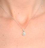Ella 18k White Gold Diamond Pear Shape Pendant 0.70ct H/si