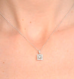 Ella 18k White Gold Diamond Princess Cut Pendant 0.74ct H/si