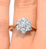 Millie 18k Gold Diamond Cluster Ring 0.50ct H/si - Ft20-72jua