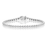 Diamond Tennis Bracelet Rubover Style 0.50ct 9k White Gold