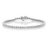Diamond Tennis Bracelet Rubover Style 1.00ct 9k White Gold