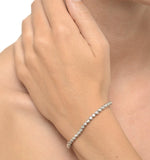 Diamond Tennis Bracelet Rubover Style 1.00ct 9k White Gold