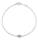 Stellato Collection Hamsa Diamond Bracelet 0.07ct In 9k White Gold