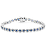 1.62ct Sapphire And 1ct Diamond Stellato Bracelet In 9k White Gold