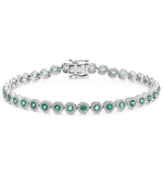 1.11ct Emerald And 1ct Diamond Stellato Bracelet In 9k White Gold