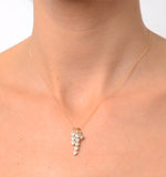 Fancy Pendant Necklace 0.23ct Diamond 9k Yellow Gold