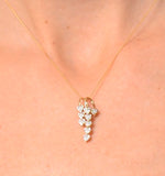 Fancy Pendant Necklace 0.23ct Diamond 9k Yellow Gold