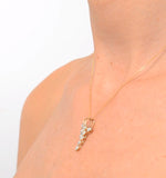 Fancy Pendant Necklace 0.23ct Diamond 9k Yellow Gold