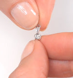 Solitaire Pendant Necklace 0.05ct Diamond 9k White Gold
