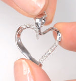 Heart Pendant Necklace 0.15ct Diamond 9k White Gold