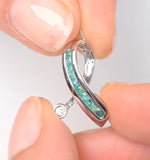 Emerald 0.22ct And Diamond 9k White Gold Ribbon Pendant Necklace