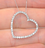 Heart Pendant Necklace 0.30ct Diamond 9k White Gold