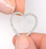 Heart Pendant Necklace 0.30ct Diamond 9k White Gold