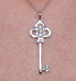 Allura Key Diamond Pendant Necklace 0.07ct In 9k White Gold