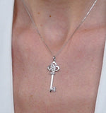 Allura Key Diamond Pendant Necklace 0.07ct In 9k White Gold