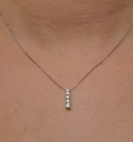 5 Stone Drop 0.33ct Lab Diamond And 9k White Gold Pendant G4066