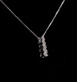 5 Stone Drop 0.33ct Diamond And 9k White Gold Pendant G4066