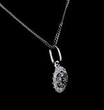 Stellato Champagne Diamond Halo Pendant 0.13ct In 9k White Gold