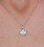 Stellatopearl And Diamond Pendant Necklace 0.06ct In 9k White Gold