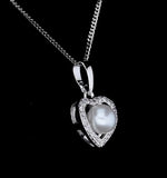 Stellatopearl And Diamond Pendant Necklace 0.06ct In 9k White Gold