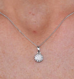 Stellato Collection Diamond Pendant Necklace In 9k White Gold - G4094