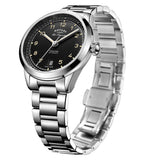Rotary Les Originales Tradition S Steel Black Swiss Gents Auto Watch