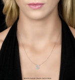 Initial 'g' Necklace Diamond Encrusted Pave Set In 9k White Gold