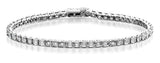 Diamond Tennis Bracelet 4ct Look 18k White Gold - J3355