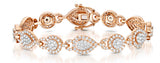 Diamond Bracelet Pyrus Halo 5ct In 18k Rose Gold - J3358