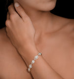 Diamond Bracelet Pyrus Halo 5ct In 18k Rose Gold - J3358