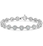 Diamond Halo Bracelet  3.75ct In 18k White Gold - Asteria Collection