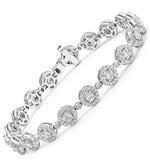 Diamond Halo Bracelet  3.75ct In 18k White Gold - Asteria Collection