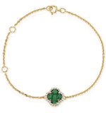 Emerald 1.01ct And Diamond 18k Yellow Gold Alegria Bracelet