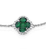 Emerald 1.01ct And Diamond 18k White Gold Alegria Bracelet