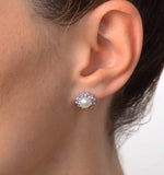 Tanzanite And Pearl 9k White Gold Earrings